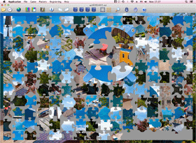 Simple modern jigsaw shapes with a frame