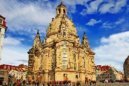Church Frauenkirche in Dresden, Germany, on a sunny day