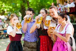 In Beer garden in Bavaria, Germany