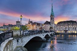 Sunset in Zurich, Switzerland