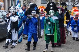 A carnival parade in the town of Riehen, Switzerland