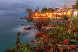 Twilight at 3 Dives point in Negril, Jamaica