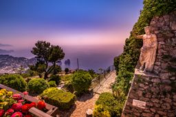 Panorama of Capri island from Monte Solaro, in Anacapri, Capri, Italy