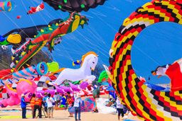 Thailand International Kite Festival in Cha-Am beach, Thailand