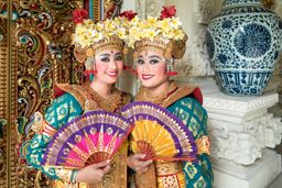Balinese legong dancers in costume