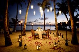 A romantic meal on the beach