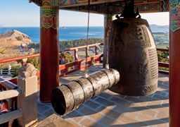 Monastery ring bell at Sanbanggulsa buddhist temple at Sanbangsan of Jeju island, Korea