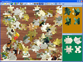 Simple jigsaw shapes and two pockets