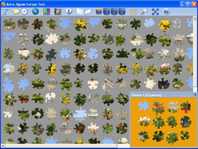 Classic jigsaw shapes and a pocket