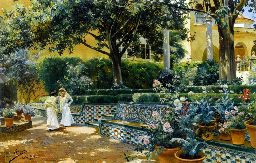 Manuel Garcia y Rodriguez Gardens of the Alcazar 1906 Oil on canvas