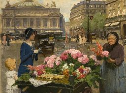 Louis Marie de Schryver Paris Flower Vendor