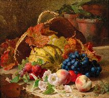 Eloise Harriet Stannard Still life with fruit and convulvulus