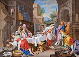 Christ in Martha's House with Mary and Lazarus by Jacopo Bassano