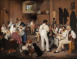 Danish Artists at the Osteria La Gensola in Rome by Ditlev Blunck