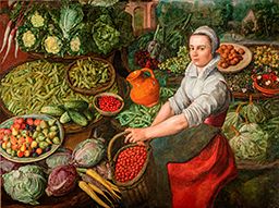 The Vegetable Seller by Joachim Bueckelaer