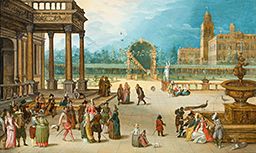 Palace Garden with Dancing Company and Musicians by Louis de Caullery