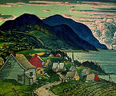 Landscape in St-Simeon, Charlevoix count by Marc-Aurele Fortin