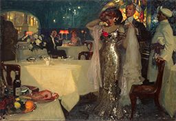 In The Restaurant by Charles Hoffbauer