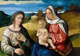 The Virgin and Child, with Saint Agnes in a Landscape by Pietro Degli Ingannati