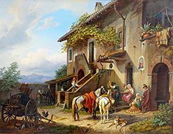 Rest in Front of an Italian Tavern by Johann Adam Klein