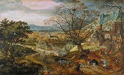 Landscape with a Village - Autumn by Jacob Savery