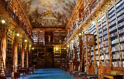 The famous philosofical hall of Strahov Monastery library in Prague, Czech Republic