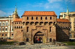 The best preserved barbican in Europe in Krakow, Poland