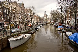 Canal Street in Amsterdam on an early afternoon