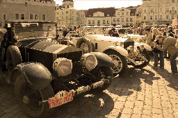 Vintage cars from Peking-Paris rally parking in Tallinn, Estonia