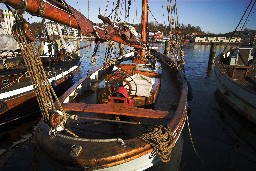 Old wooden ships and boats - Flensburg near Danish border.