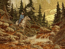 Cowboy in the Rocky Mountains