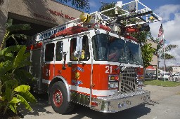 Firetruck in Pacific beach neighborhood of San Diego
