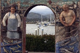 Ventura Harbor through a Fisherman's memorial